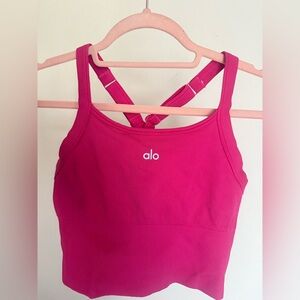 Alo Pink Summer Crush Ribbed Tank Top M
